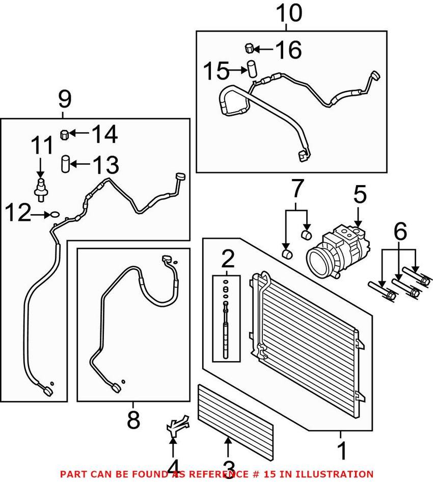 Audi VW A/C Valve Insert (Low Side) 8E0820855